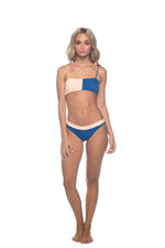 Poppy - Blue & Nude Bandeau Bikini Set