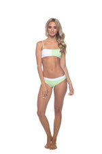 Poppy - Green & White Bandeau Bikini Set