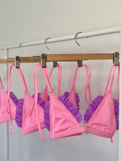 Shell - White or Pink Triangle Bikini Top