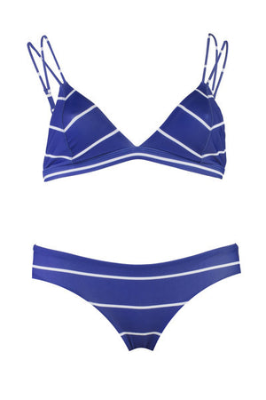 Safari - Dark Blue Stripe Cheeky Cut Bikini Bottoms